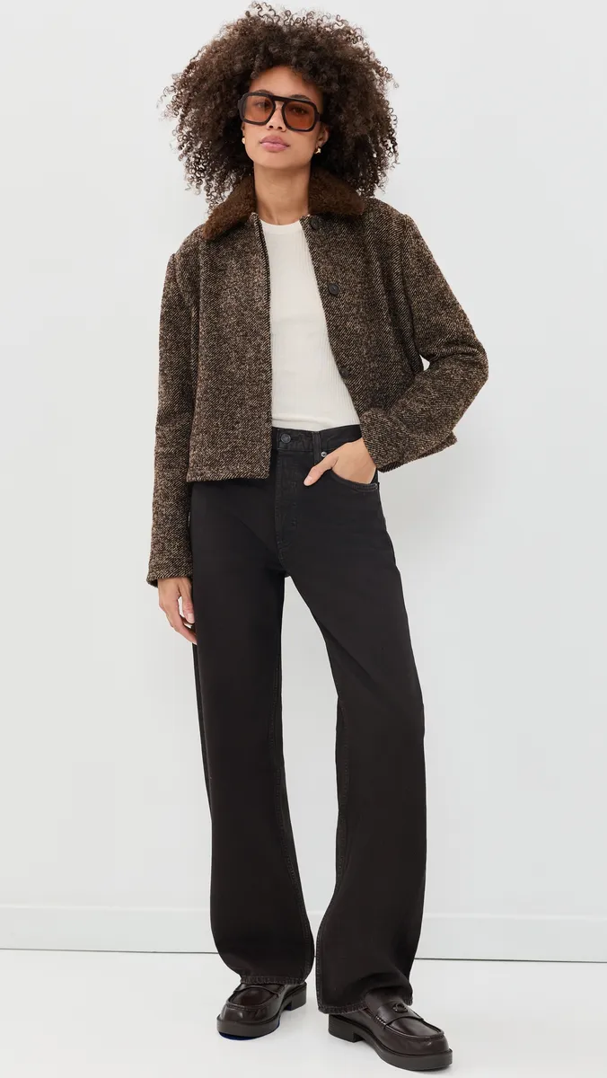 Vince Contrast Collar Boucle Jacket | Thumbnail 5 Vince Contrast Collar Boucle Jacket | Thumbnail 5