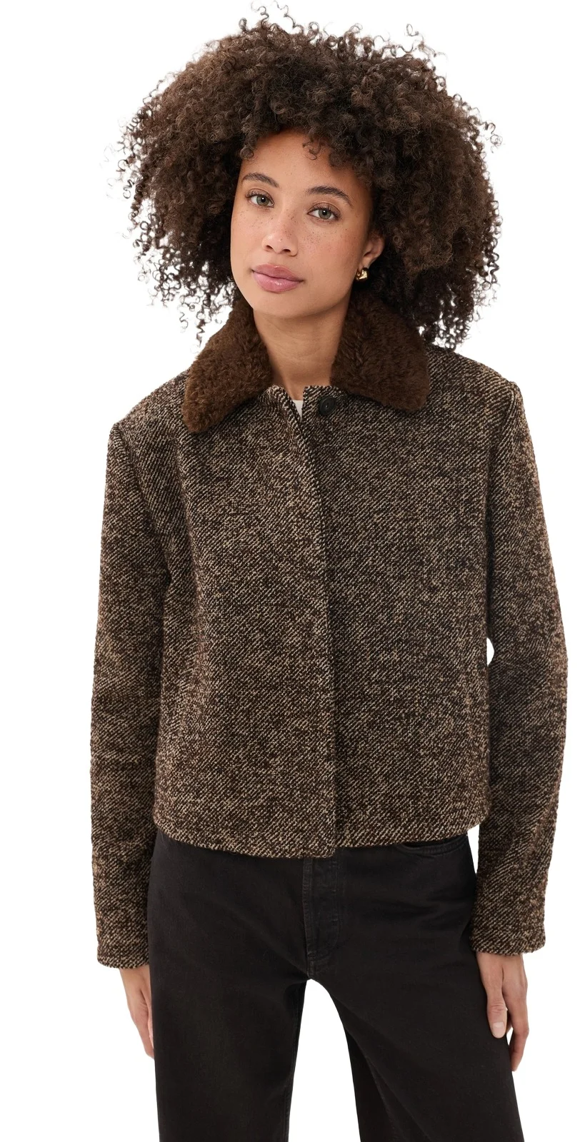 Contrast Collar Boucle Jacket Contrast Collar Boucle Jacket
