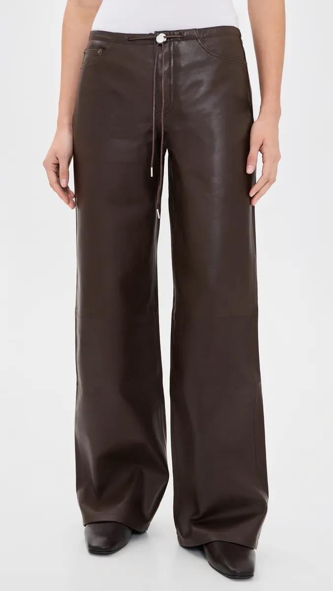 STILL HERE Cool Low Rise Leather Pants | Thumbnail 2 STILL HERE Cool Low Rise Leather Pants | Thumbnail 2