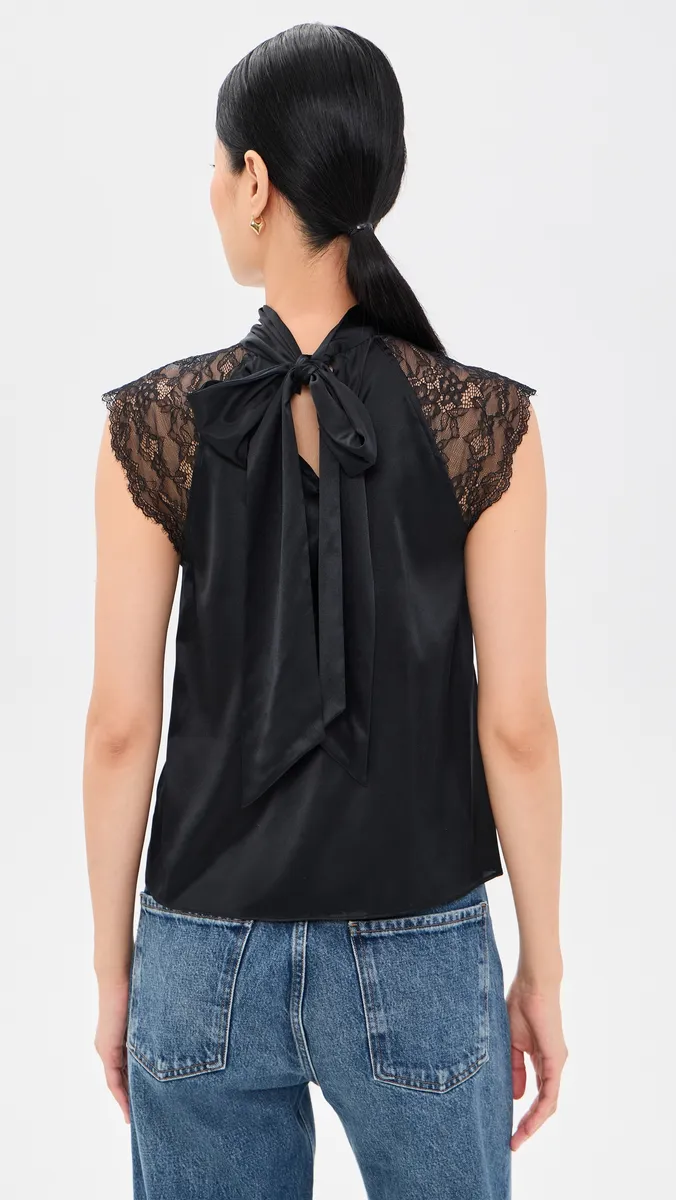 Generation Love Rachel Chantilly Lace Combo Halter Blouse | Thumbnail 3