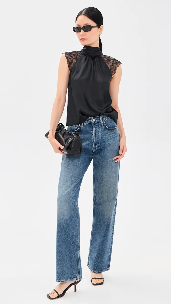 Generation Love Rachel Chantilly Lace Combo Halter Blouse | Thumbnail 5