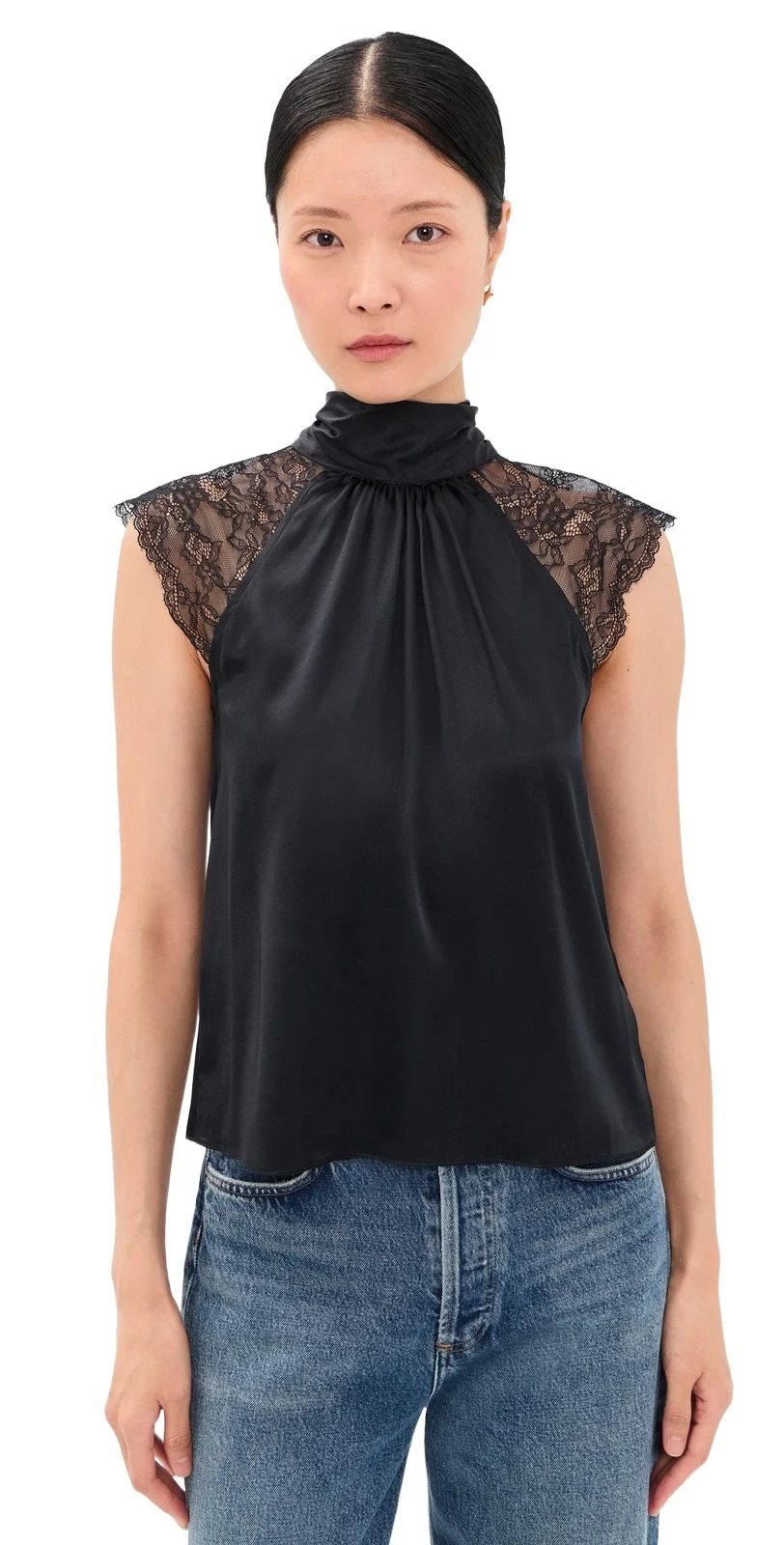 Generation Love Rachel Chantilly Lace Combo Halter Blouse
