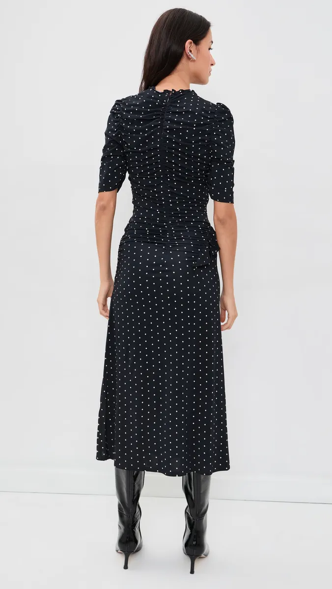 Sea Jeanne Polka Dot Print Ruched Midi Dress | Thumbnail 3 Sea Jeanne Polka Dot Print Ruched Midi Dress | Thumbnail 3