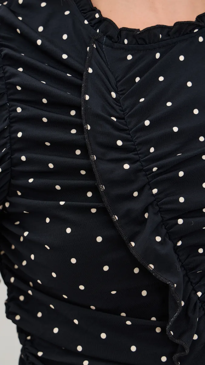 Sea Jeanne Polka Dot Print Ruched Midi Dress | Thumbnail 6 Sea Jeanne Polka Dot Print Ruched Midi Dress | Thumbnail 6