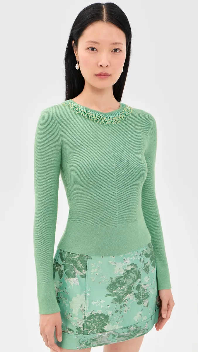 Aknvas Helena Necklace Embroidered Knit Top | Thumbnail 2