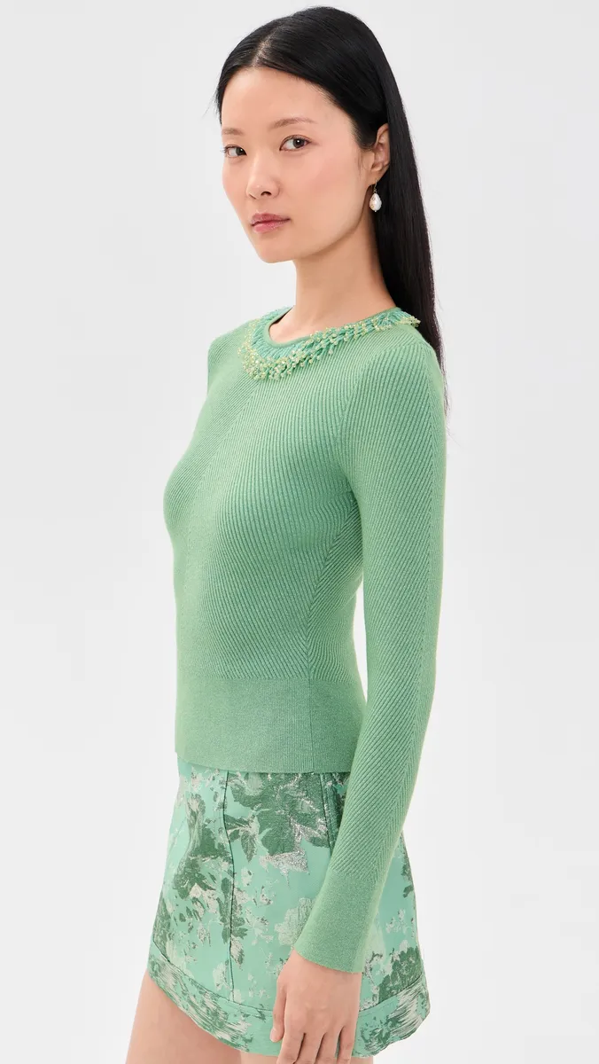 Aknvas Helena Necklace Embroidered Knit Top | Thumbnail 4
