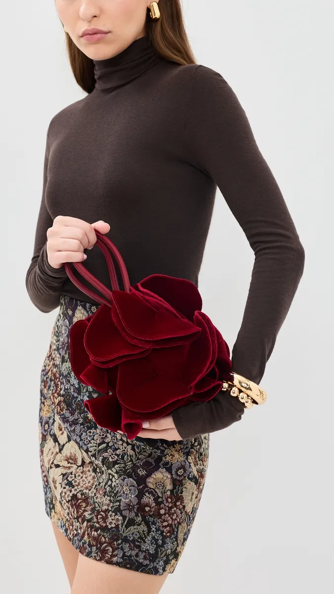 Farm Rio Velvet Flower Handbag | Thumbnail 3 Farm Rio Velvet Flower Handbag | Thumbnail 3