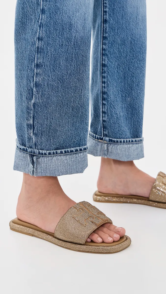 Tory Burch Double T Pave Sport Slides | Thumbnail 3