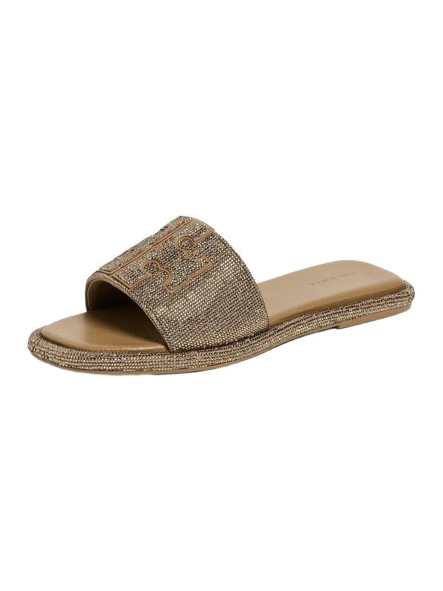 Tory Burch Double T Pave Sport Slides