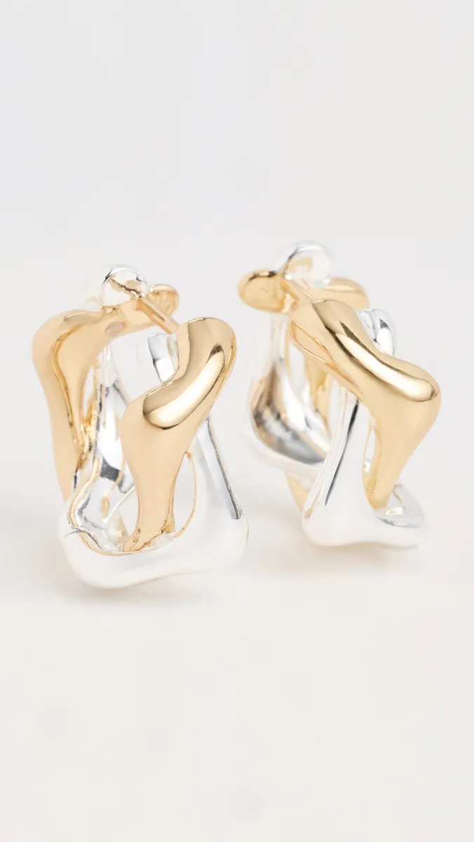 Madewell Two Tone Organic Small Hoops | Thumbnail 2 Madewell Two Tone Organic Small Hoops | Thumbnail 2