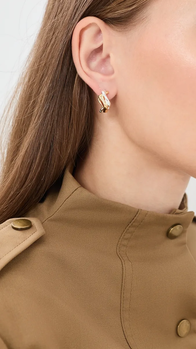 Madewell Two Tone Organic Small Hoops | Thumbnail 3 Madewell Two Tone Organic Small Hoops | Thumbnail 3