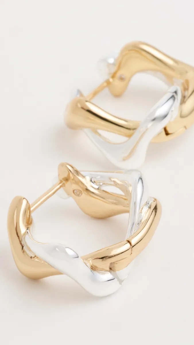 Madewell Two Tone Organic Small Hoops | Thumbnail 4 Madewell Two Tone Organic Small Hoops | Thumbnail 4