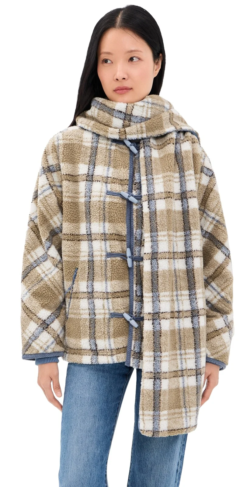 House of Sunny Fleece Scarf Jacket