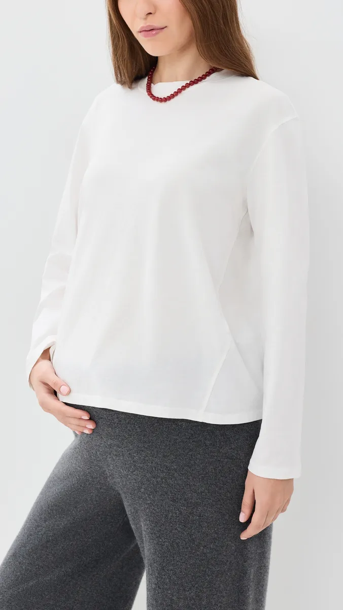 Hatch The Washed Cotton Long Sleeve Maternity T-Shirt | Thumbnail 2 Hatch The Washed Cotton Long Sleeve Maternity T-Shirt | Thumbnail 2