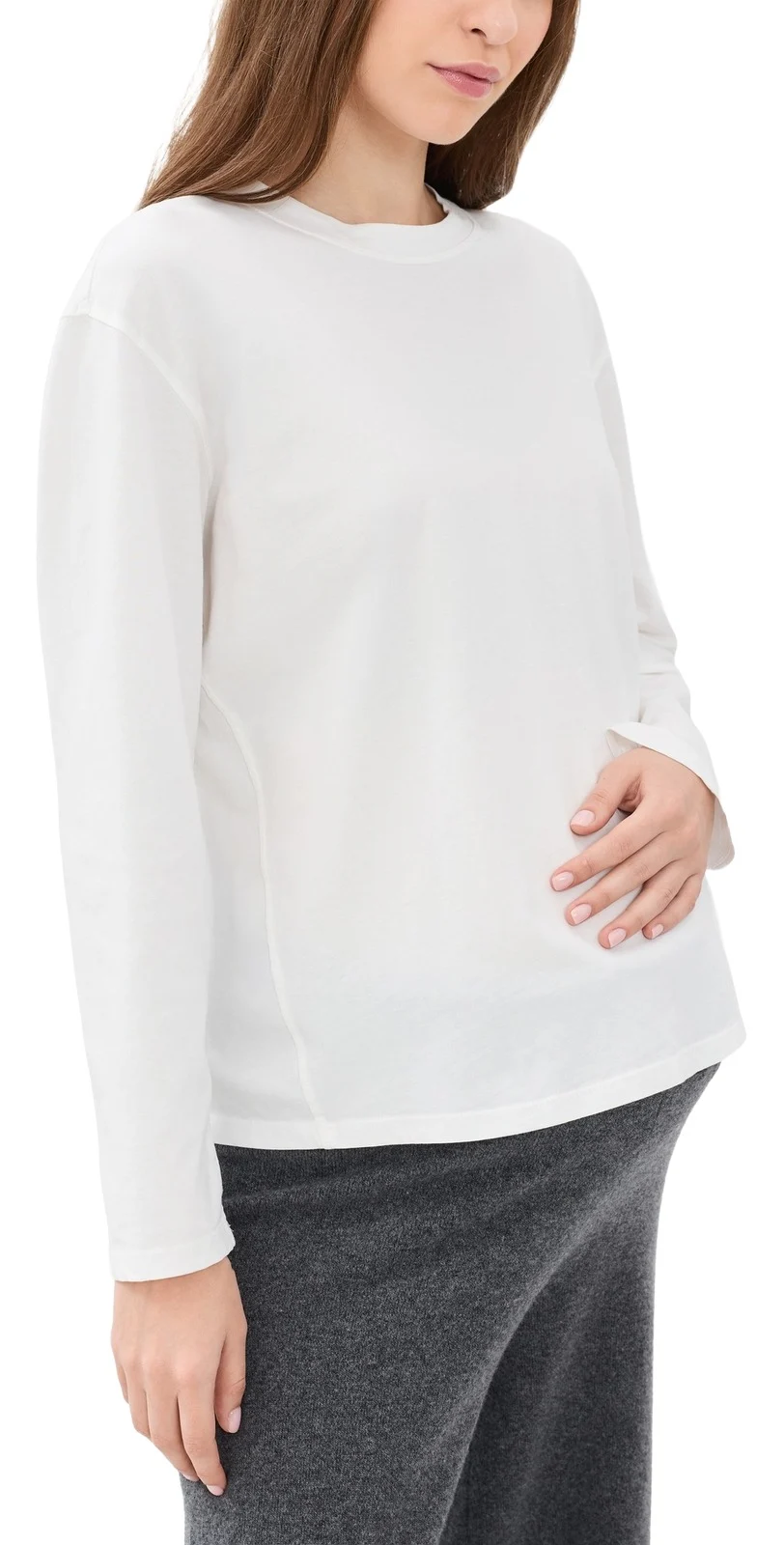 Hatch The Washed Cotton Long Sleeve Maternity T-Shirt