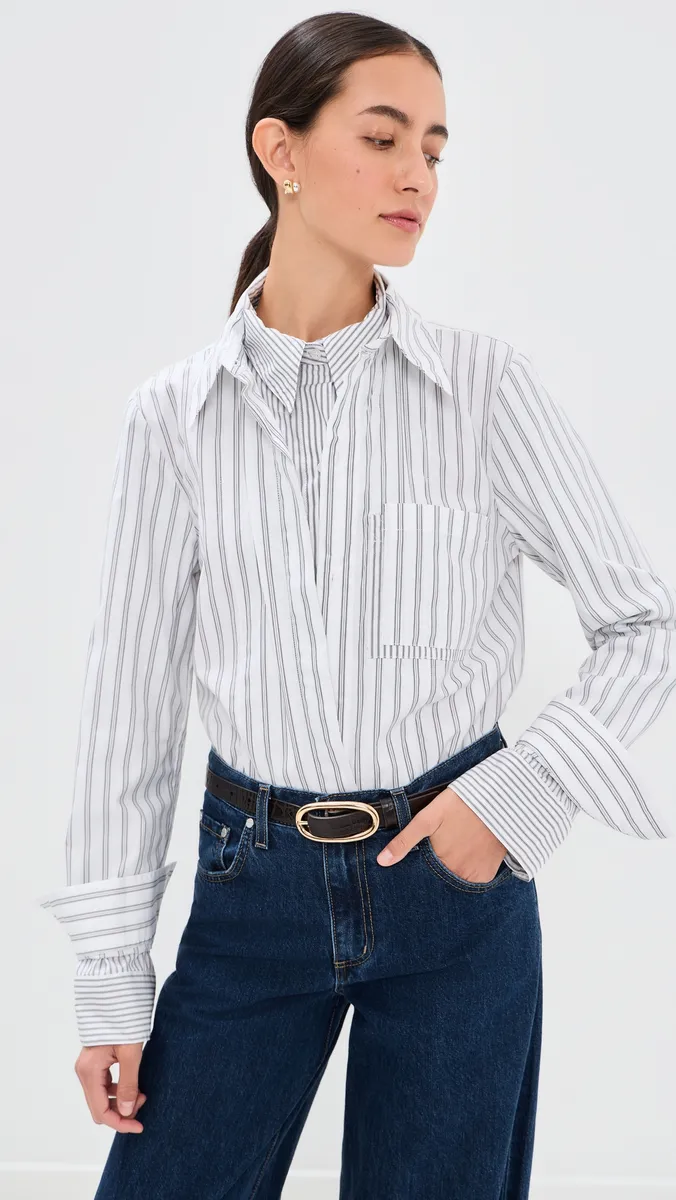 TWP Double Layer Boyfriend Button Down Shirt | Thumbnail 2 TWP Double Layer Boyfriend Button Down Shirt | Thumbnail 2