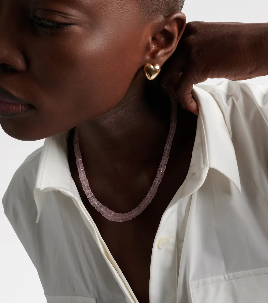 Ileana Makri 18kt gold beaded necklace with morganites | Thumbnail 2