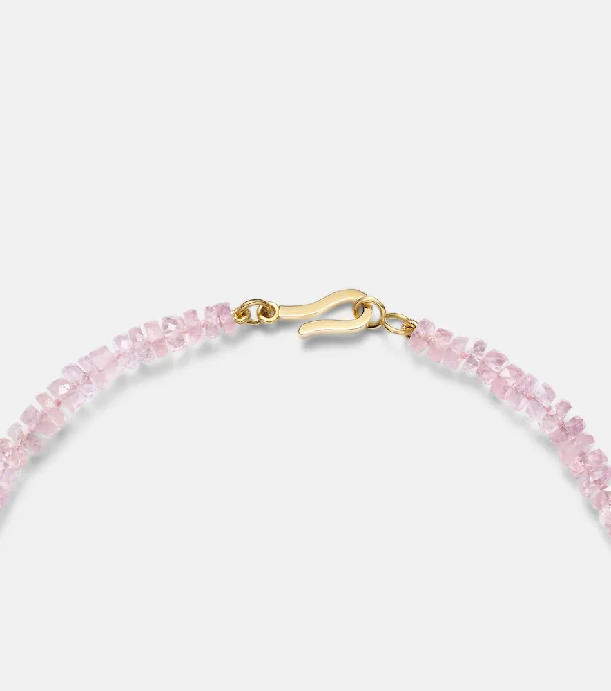 Ileana Makri 18kt gold beaded necklace with morganites | Thumbnail 4