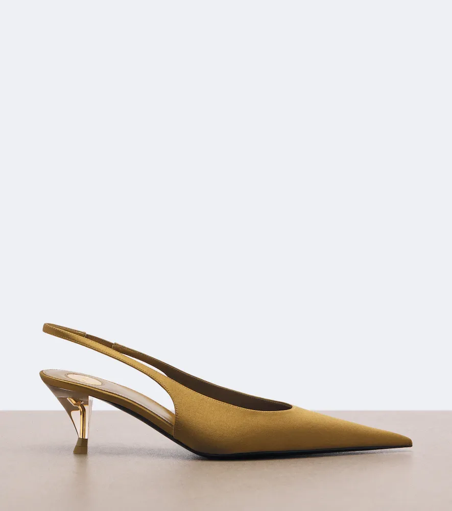 Saint Laurent Fanny satin slingback pumps | Thumbnail 2