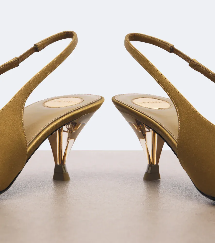Saint Laurent Fanny satin slingback pumps | Thumbnail 3