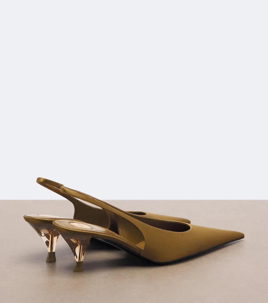 Saint Laurent Fanny satin slingback pumps | Thumbnail 4