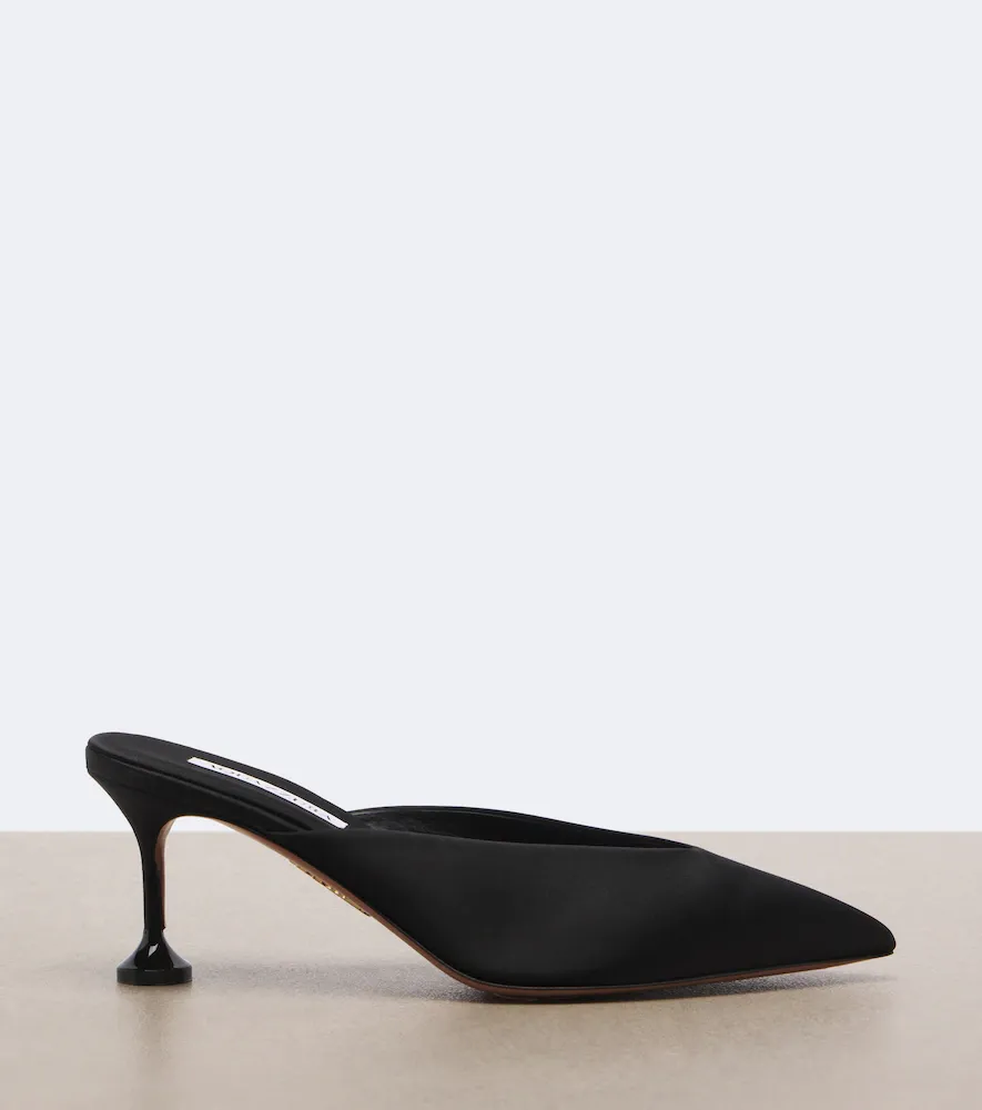 Aquazzura Bisous satin mules | Thumbnail 2 Aquazzura Bisous satin mules | Thumbnail 2