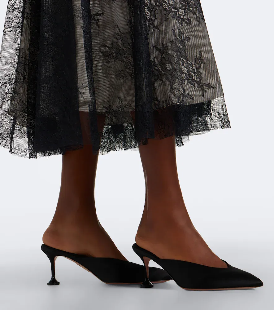 Aquazzura Bisous satin mules | Thumbnail 6 Aquazzura Bisous satin mules | Thumbnail 6