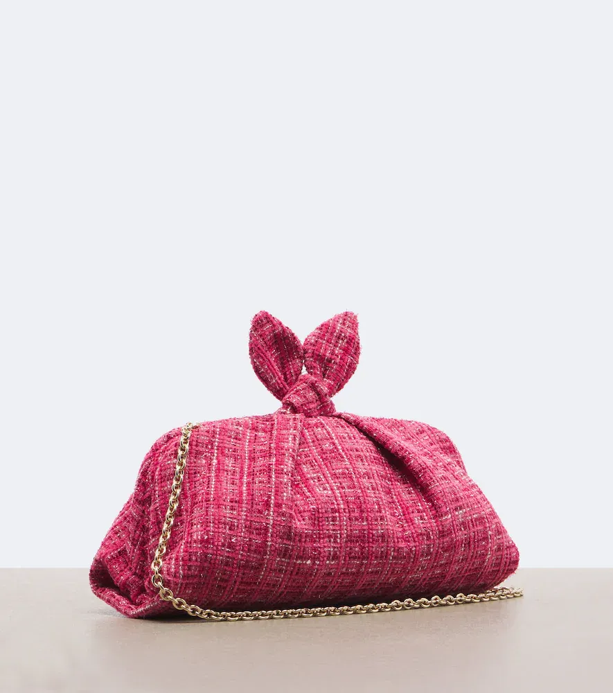 Aquazzura Bow Tie bouclé clutch | Thumbnail 3 Aquazzura Bow Tie bouclé clutch | Thumbnail 3