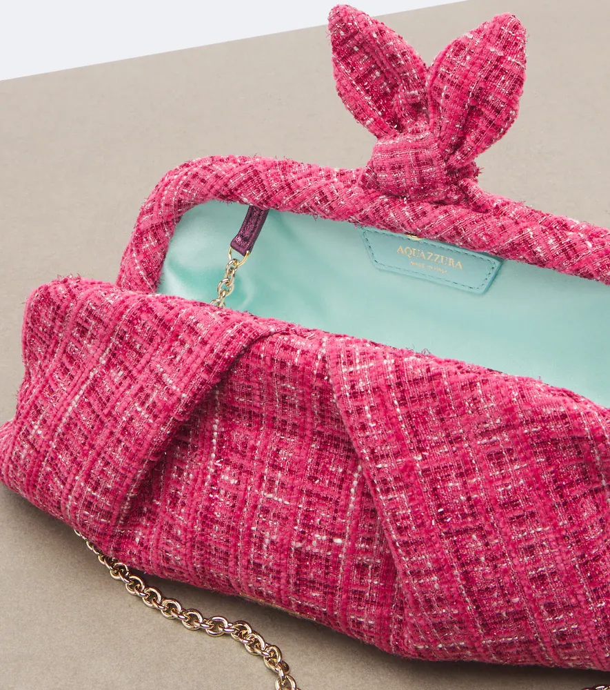 Aquazzura Bow Tie bouclé clutch | Thumbnail 4 Aquazzura Bow Tie bouclé clutch | Thumbnail 4