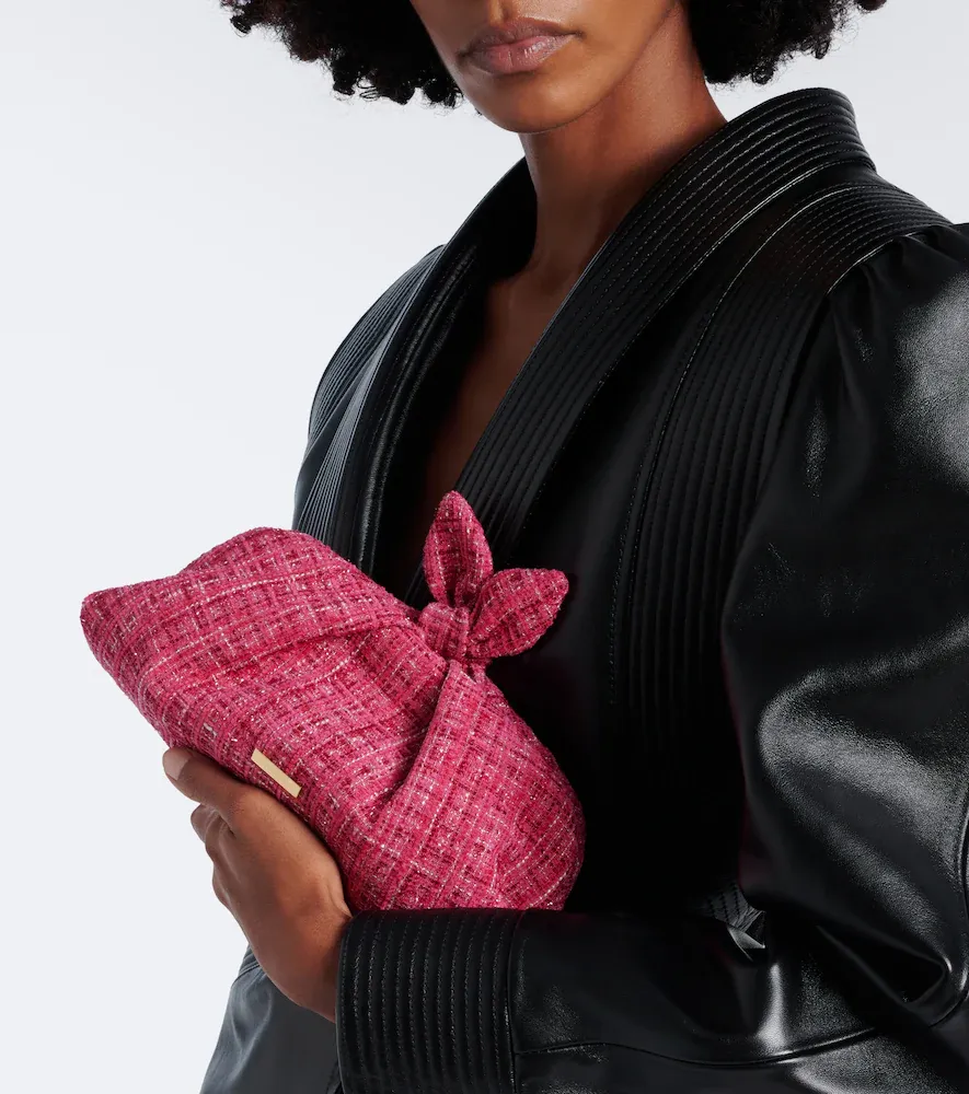 Aquazzura Bow Tie bouclé clutch | Thumbnail 6 Aquazzura Bow Tie bouclé clutch | Thumbnail 6