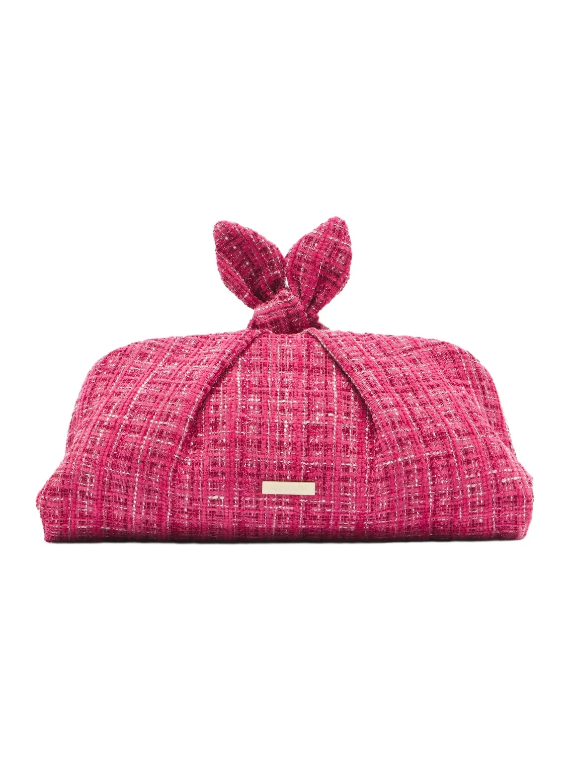 Aquazzura Bow Tie bouclé clutch