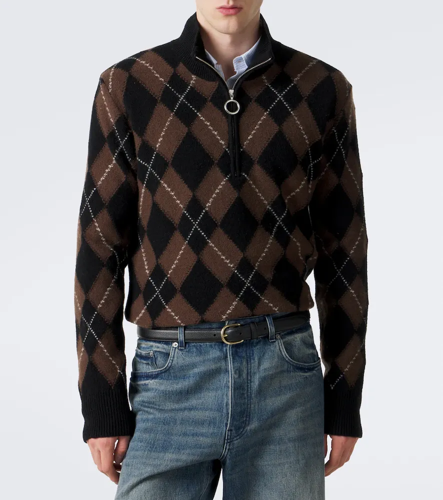 AMI PARIS Argyle virgin wool half-zip sweater | Thumbnail 2 AMI PARIS Argyle virgin wool half-zip sweater | Thumbnail 2