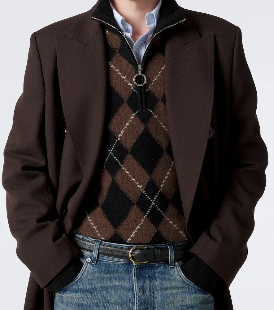 AMI PARIS Argyle virgin wool half-zip sweater | Thumbnail 4 AMI PARIS Argyle virgin wool half-zip sweater | Thumbnail 4