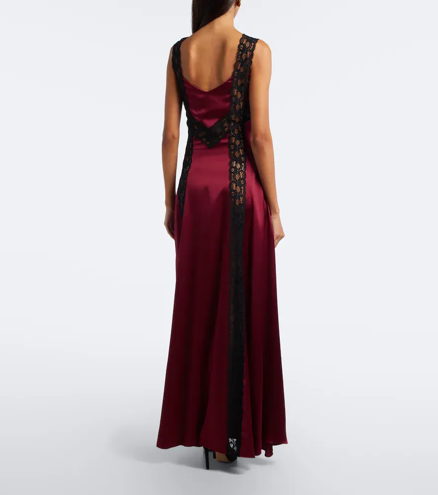 Rodarte Ruched lace-trimmed silk satin gown | Thumbnail 2 Rodarte Ruched lace-trimmed silk satin gown | Thumbnail 2