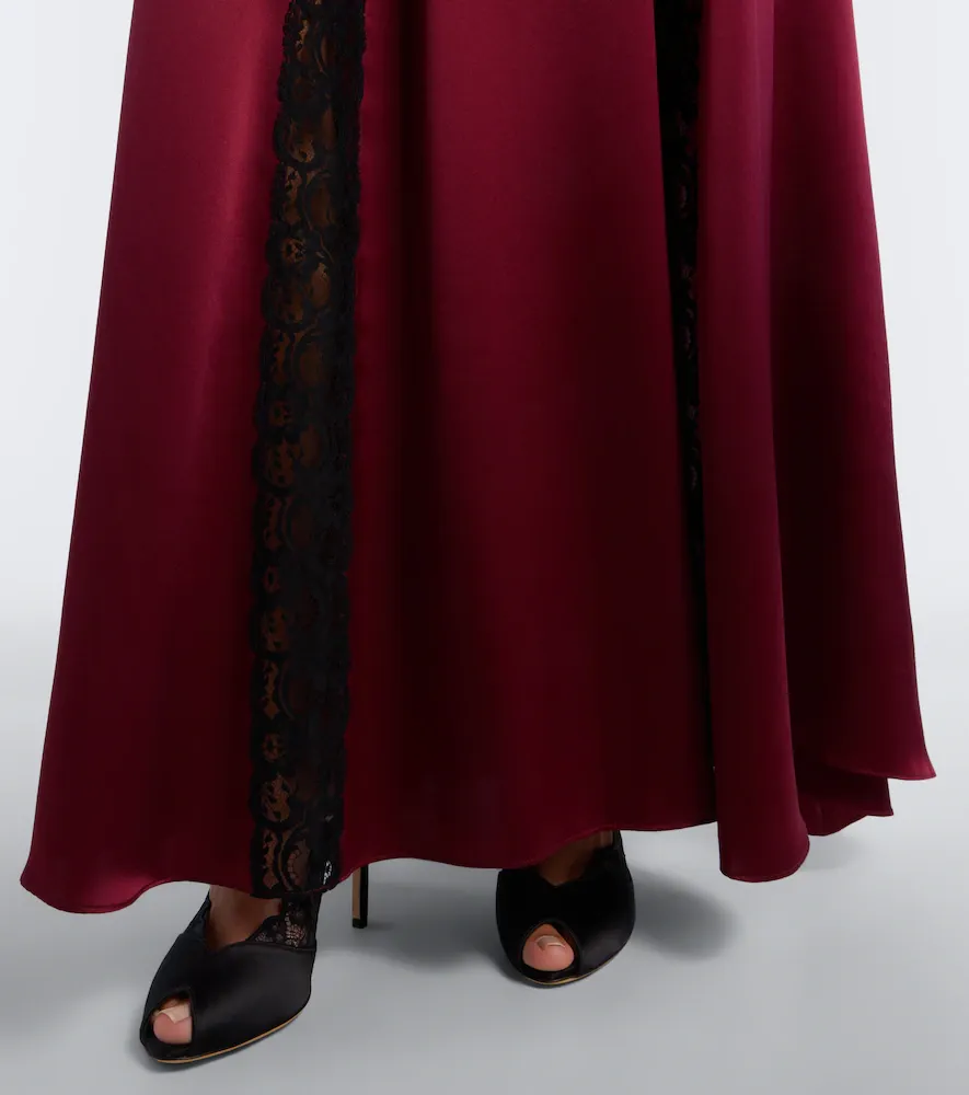 Rodarte Ruched lace-trimmed silk satin gown | Thumbnail 3 Rodarte Ruched lace-trimmed silk satin gown | Thumbnail 3