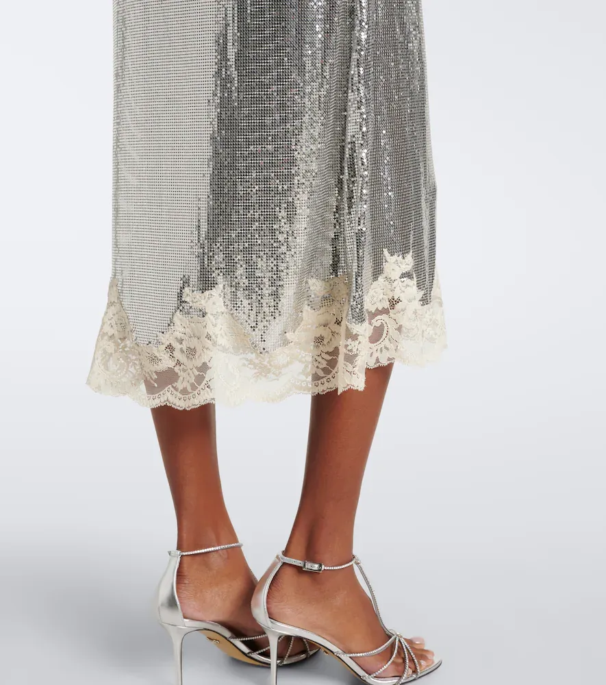 Rabanne Lace-trimmed chainmail midi dress | Thumbnail 5 Rabanne Lace-trimmed chainmail midi dress | Thumbnail 5