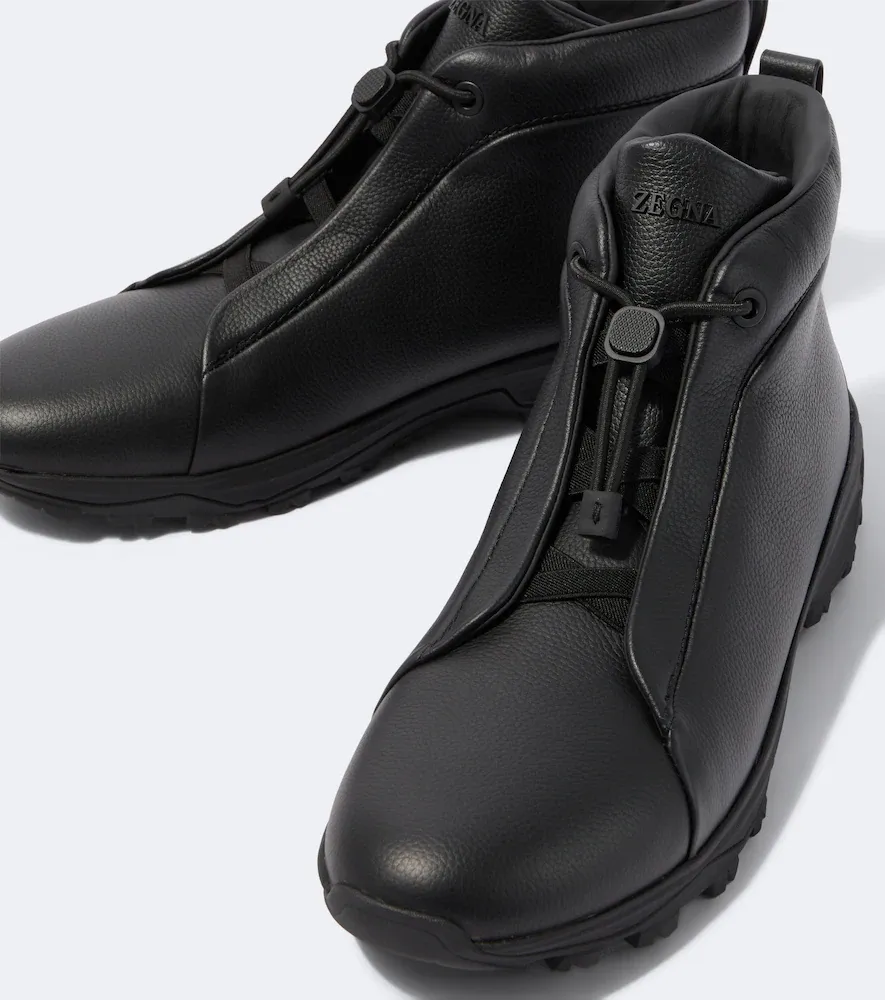 Zegna Triple Stitch leather high-top sneakers | Thumbnail 4 Zegna Triple Stitch leather high-top sneakers | Thumbnail 4