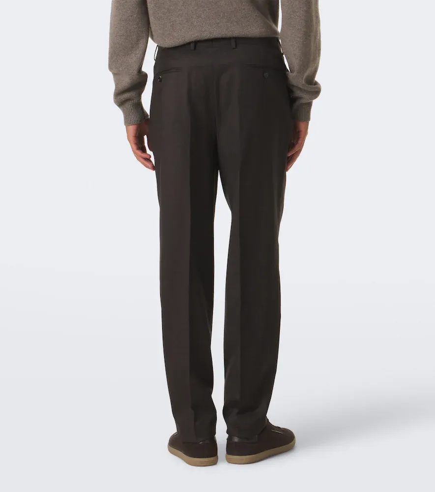 Zegna Pleated wool straight pants | Thumbnail 3 Zegna Pleated wool straight pants | Thumbnail 3