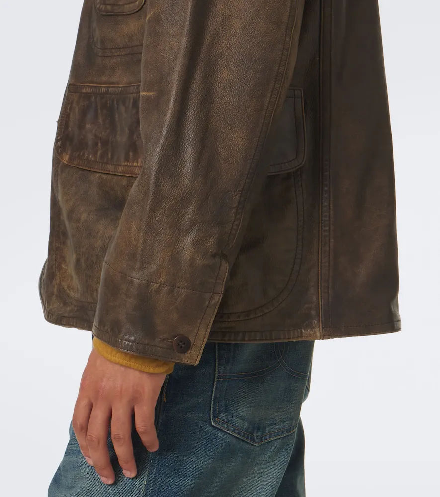 RRL Corduroy-trimmed leather jacket | Thumbnail 2