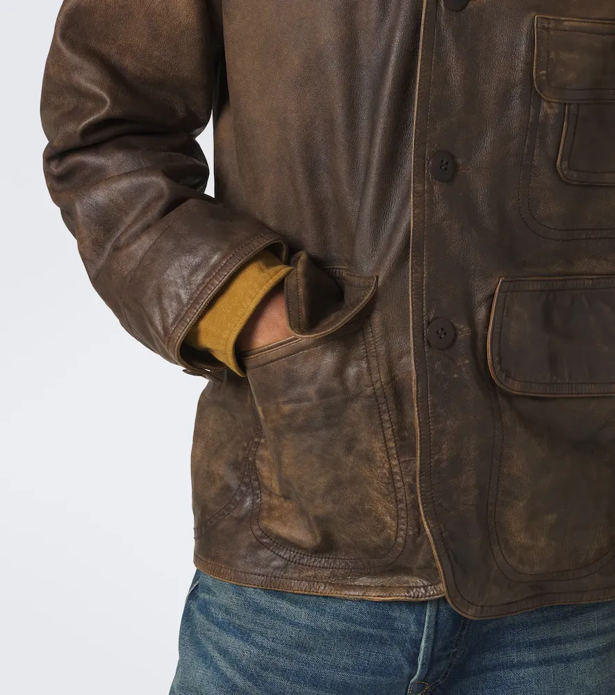 RRL Corduroy-trimmed leather jacket | Thumbnail 7