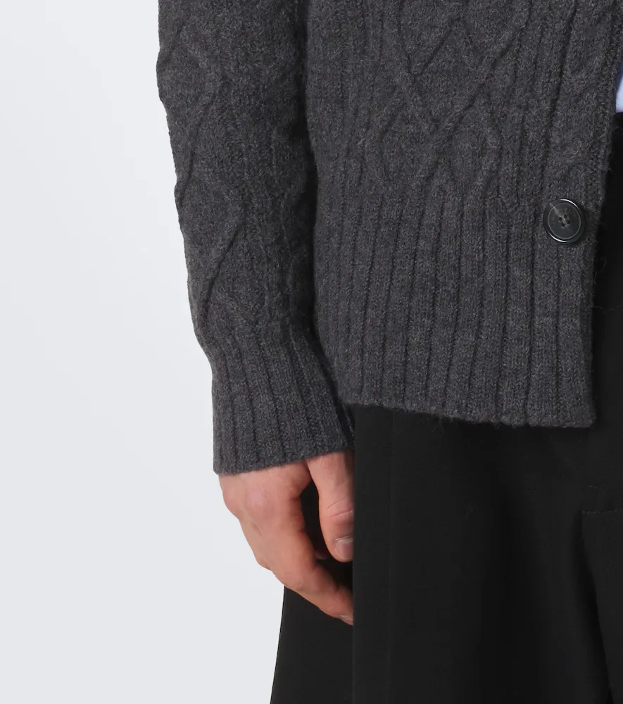 Simone Rocha Cable-knit embellished virgin wool cardigan | Thumbnail 2