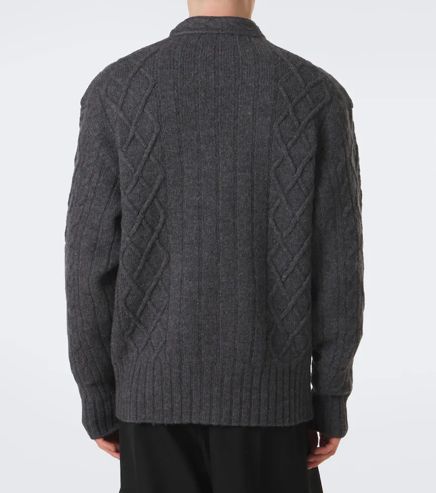 Simone Rocha Cable-knit embellished virgin wool cardigan | Thumbnail 6