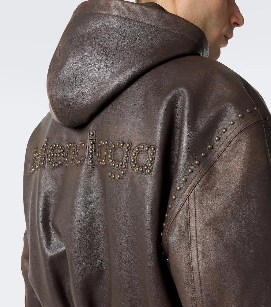 Balenciaga Studded hooded leather jacket | Thumbnail 2 Balenciaga Studded hooded leather jacket | Thumbnail 2