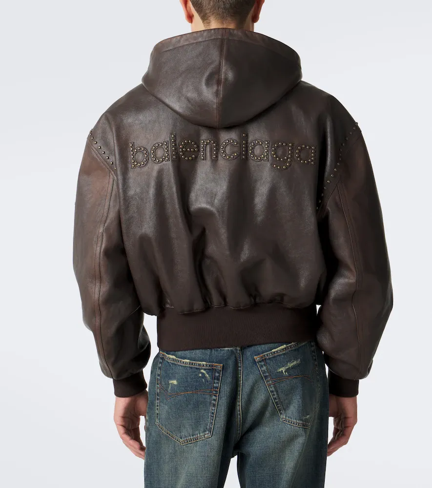Balenciaga Studded hooded leather jacket | Thumbnail 3 Balenciaga Studded hooded leather jacket | Thumbnail 3