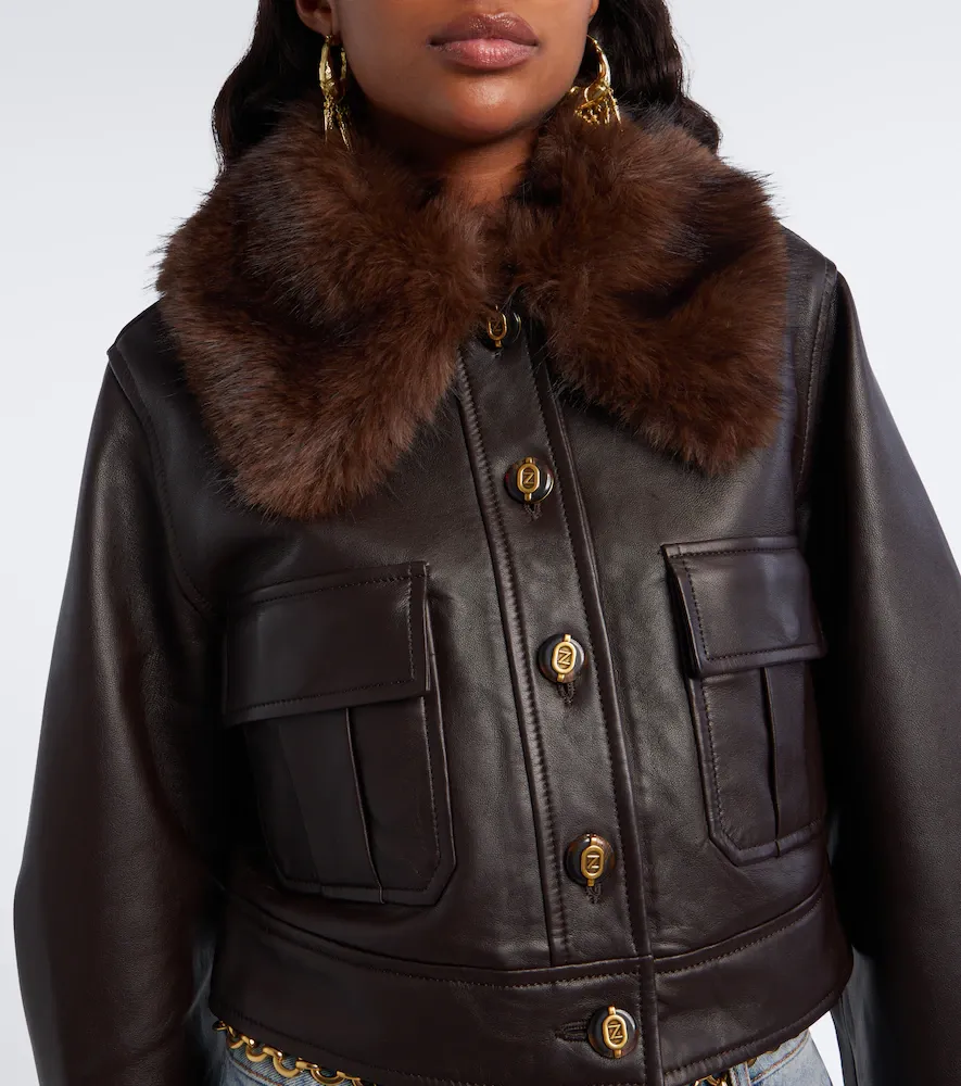 Zimmermann Valiant cropped leather jacket | Thumbnail 2 Zimmermann Valiant cropped leather jacket | Thumbnail 2