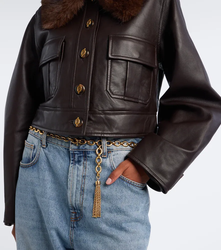 Zimmermann Valiant cropped leather jacket | Thumbnail 3 Zimmermann Valiant cropped leather jacket | Thumbnail 3
