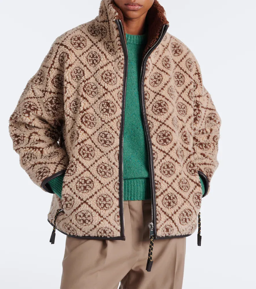 Tory Burch T Monogram printed teddy jacket | Thumbnail 3 Tory Burch T Monogram printed teddy jacket | Thumbnail 3