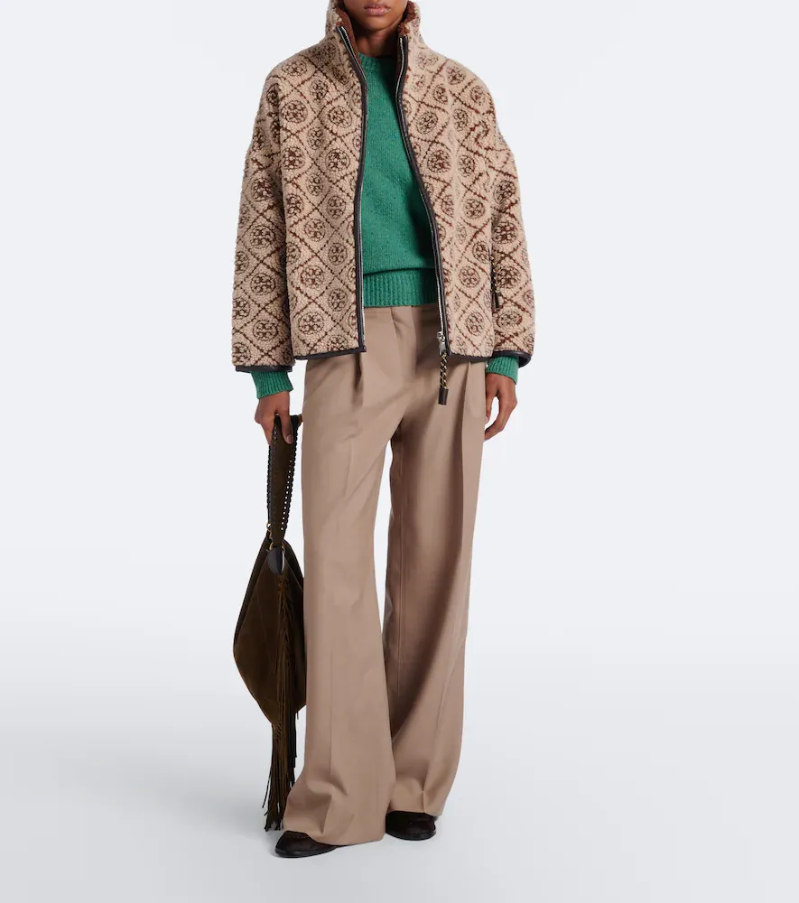 Tory Burch T Monogram printed teddy jacket | Thumbnail 5 Tory Burch T Monogram printed teddy jacket | Thumbnail 5