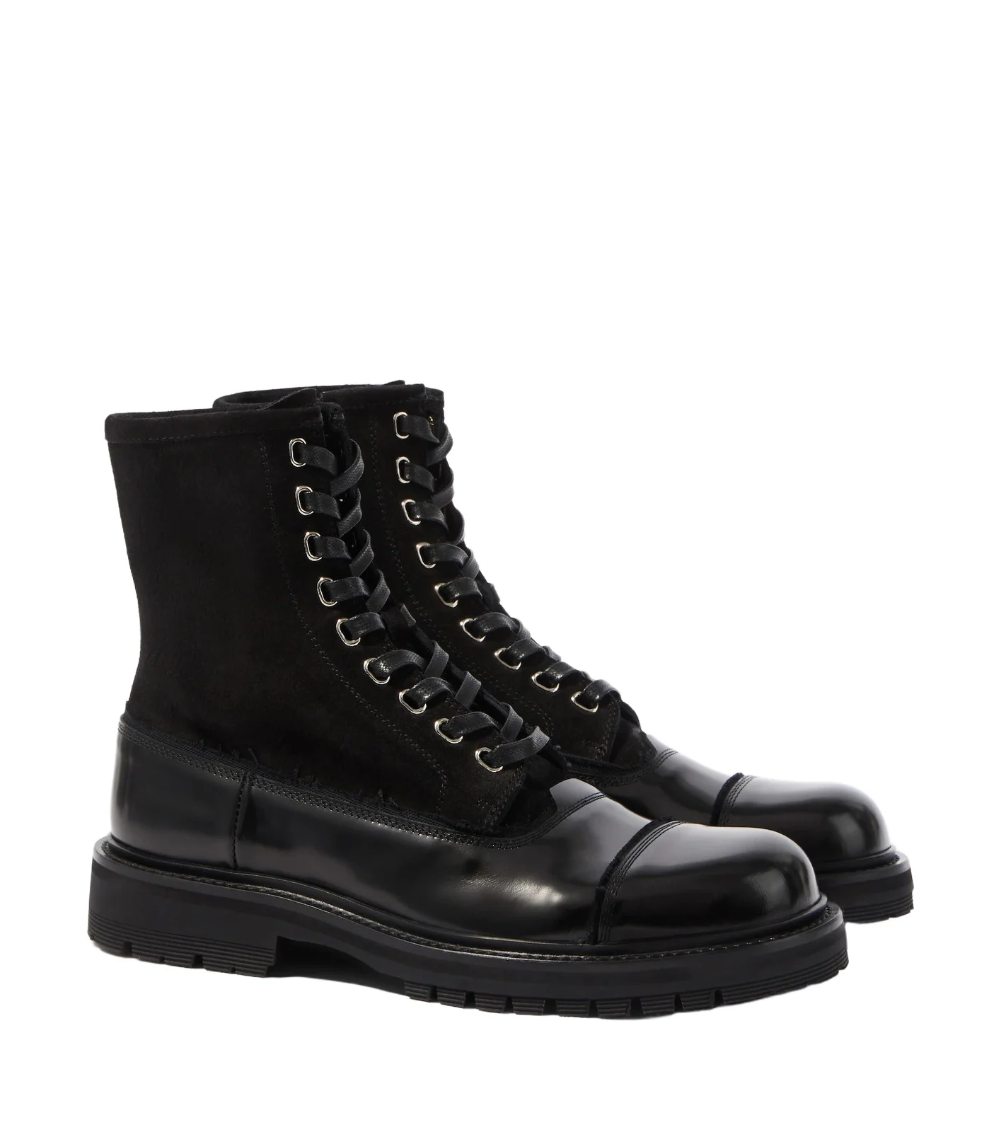 Dolce & Gabbana Suede and leather lace-up boots