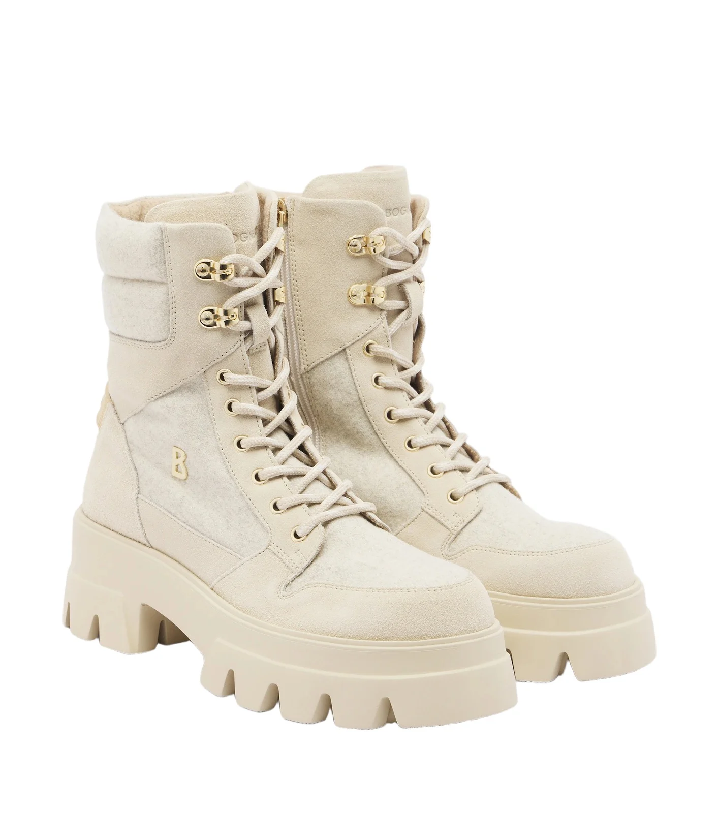 Bogner Sapporo suede-trimmed lace-up boots